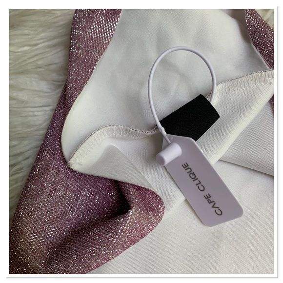 Cape Clique Metallic Crop Top Pink Shimmery Size 6 New - Picture 6 of 6